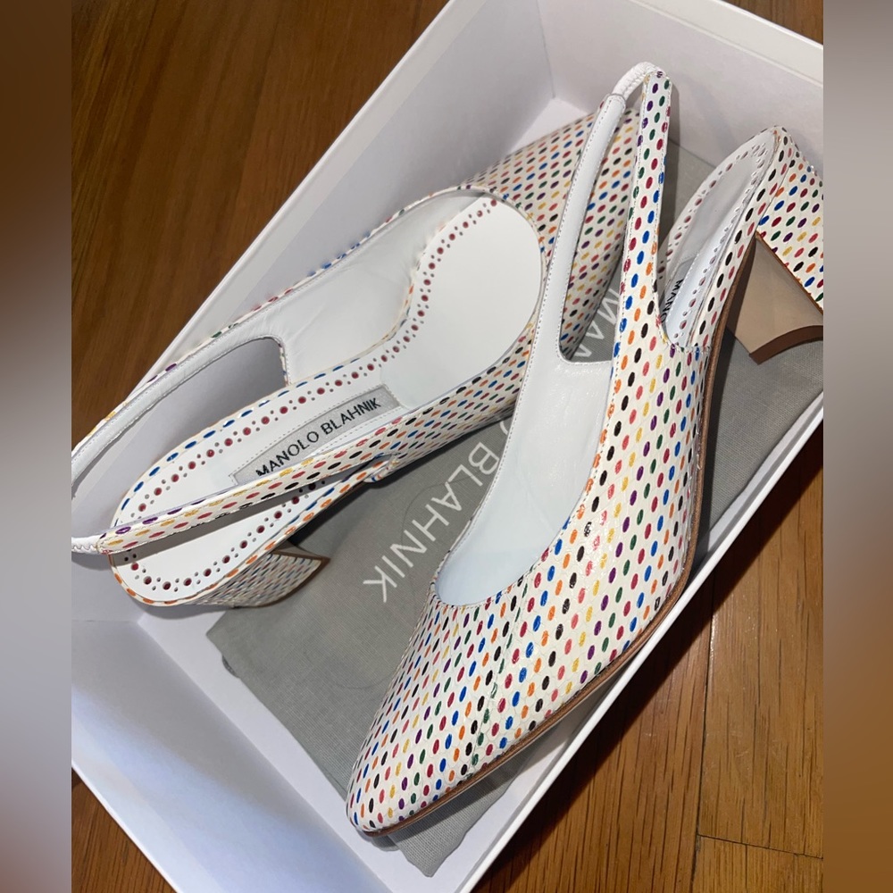 Manolo Blahnik Snake Skin Rainbow Exotic Allurasa Heels Hand Made in Italy